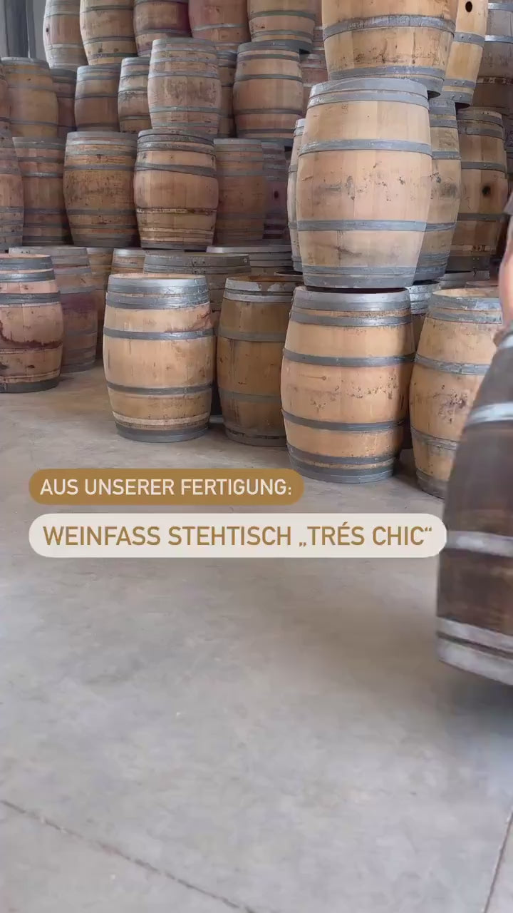Weinfass Stehtisch Très Chic mit Glasplatte